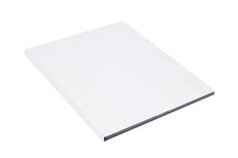 White box, almost flat closed and isolated on white background Stock Photos