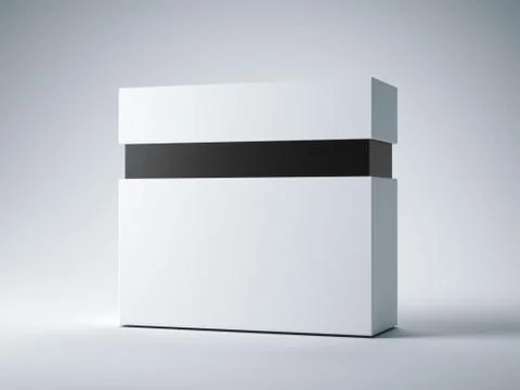White box with black line. 3d rendering 스톡 일러스트