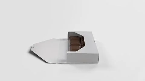 White box for chocolate tablet, side view Stock Illustration