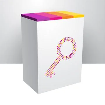White box with color key Stock Illustration