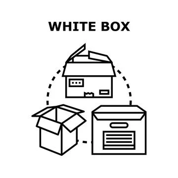 White box concept with packaging and storage solutions Stock Illustration