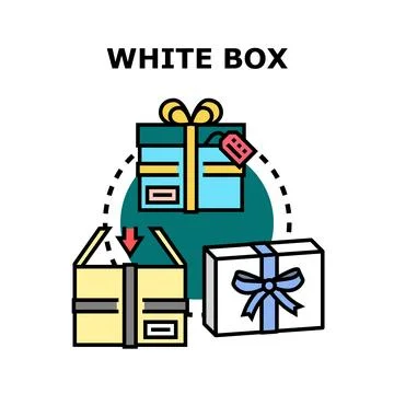 White box concept for packaging and gift delivery Stock Illustration