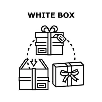 White box concept for packaging and gift delivery Stock Illustration