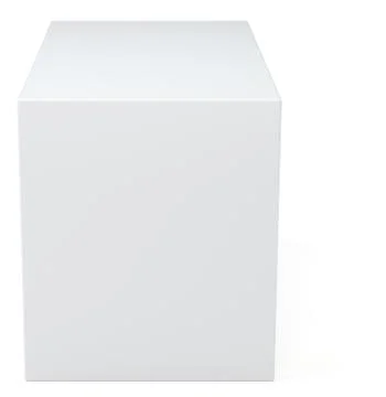 White box cube in studio background. Blank empty package 3d illustration. Gray Stock Illustration