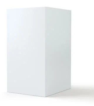 White box cube in studio background. Blank empty package 3d illustration. Gray Stock Illustration