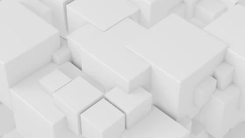 White box cubes, complex structure motion. 3D render Stock Footage 279144336