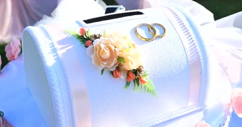 White box with a gift in a stylized white Stock Footage 65764870