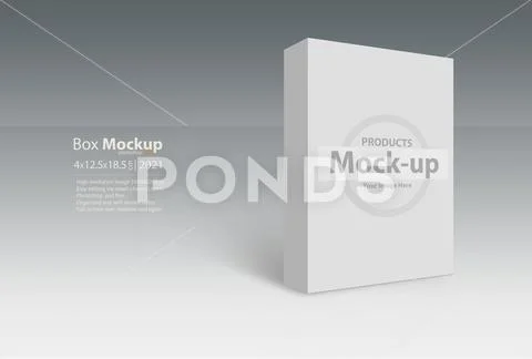White box on gray background mock-up series PSD Template