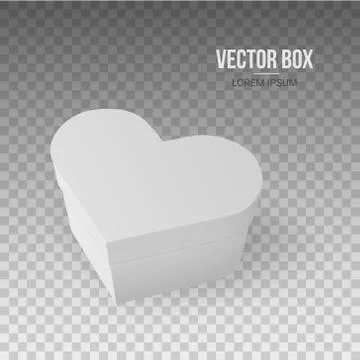 White box in heart shape isolated on a transparent background Stock Illustration