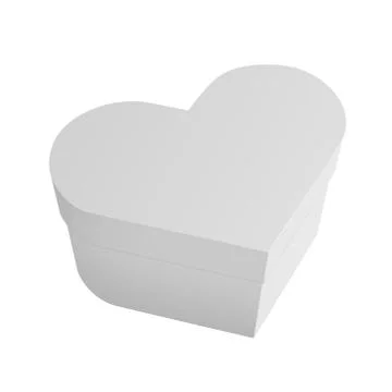 White box in heart shape isolated on white background Stock Illustration