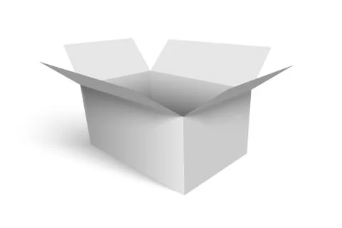 White box isolated on white background. 3D vector design element. Stock Illustration