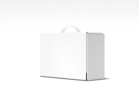 White box package with transparent handle. 3d rendering イラスト素材