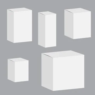 White box packaging set vector. White box realistic isolated background 스톡 일러스트