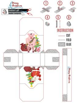 White box pattern. with pig and santa claus.stock image vector Stock Illustration