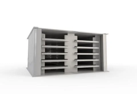 White box with separators. 3d illustration Stock Illustration