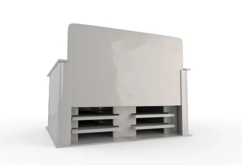 White box with separators and door. 3d illustration Stock Illustration
