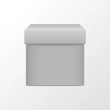 White box. Square package. 3D realistic blank cube 스톡 일러스트