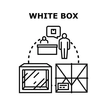 White box testing and transparent product development concept Stock Illustration