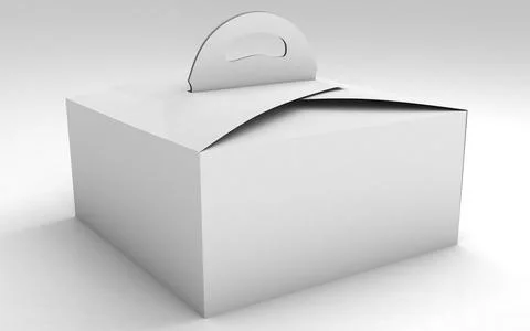 White box on a white background. 3D render Stock Illustration