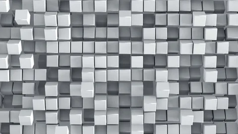 White boxes 3D render loopable animation 4k UHD (3840x2160) Stock Footage