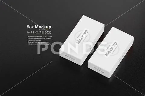 White boxes package on table mock-up series PSD Template