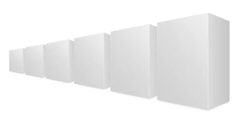 White boxes on white background with clipping path Stock Photos