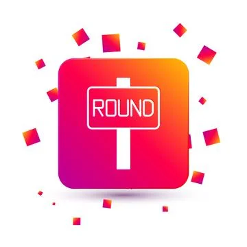 White Boxing ring board icon isolated on white background. Square color button Stock Illustration