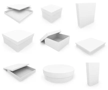 White boxs over white background Stock Illustration
