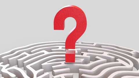 The White Brain maze and  question mark  for sci or creative concept 3d ren.. 스톡 사진