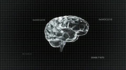 White brain rotate with timecode Video stock 10788182