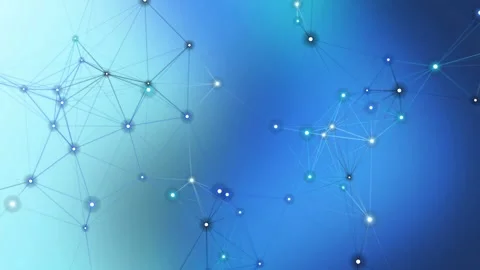 White Branched Molecules with Gray Glitch Effect on Blue White Gradient Stock Footage 327775432