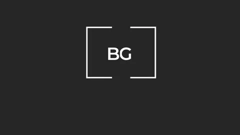 White branding text emerging inside white frame, fragmenting and coalescing Stock Footage 306608404