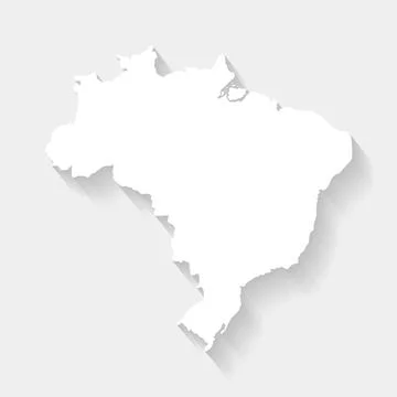White Brazilia map on gray background, vector, illustration Stock Illustration