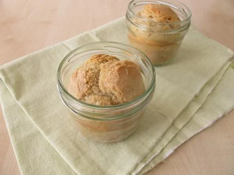 White bread baked in jar Stock Photos