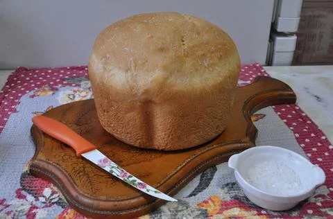 White bread on a board Stock Photos