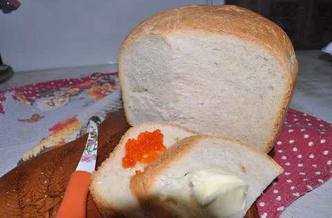 White bread on a board Stock Photos