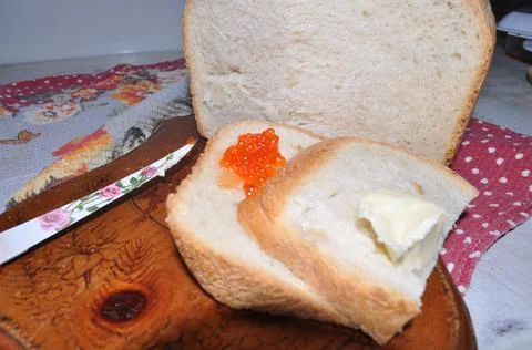 White bread on a board Foto stock