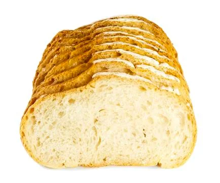 White bread chopped on white background Stock Photos