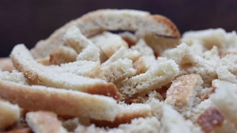 White Bread Crackers Rotating. Bread Crispy Crackers From White Bread Rotated On Stock Footage 232679200
