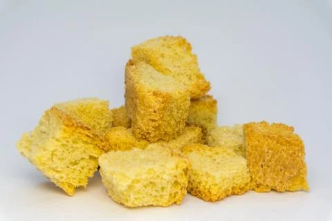 White bread crackers on a white background (1) Stock Photos