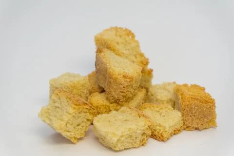 White bread crackers on a white background (2) Stock Photos