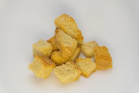 White bread crackers on a white background (3) Stock Photos