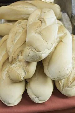 White bread with crust bakery, food Stock Photos