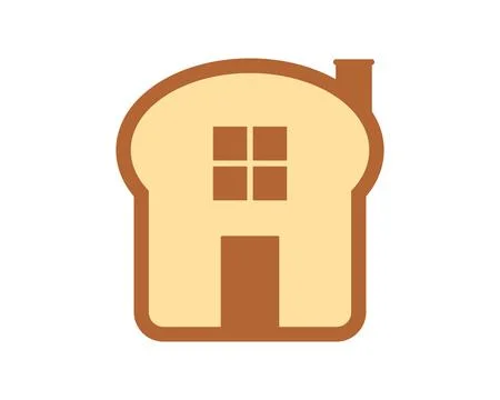 White bread with house inside Stock Illustration