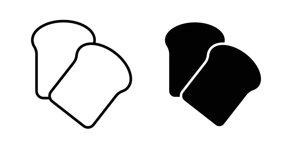 White bread icon bundle for website design projects Stock Illustration