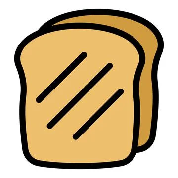 White bread icon color outline vector Illustrazione stock