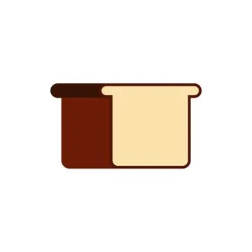White bread icon in flat style イラスト素材