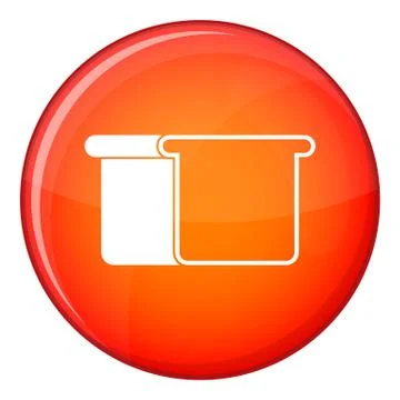 White bread icon, flat style イラスト素材