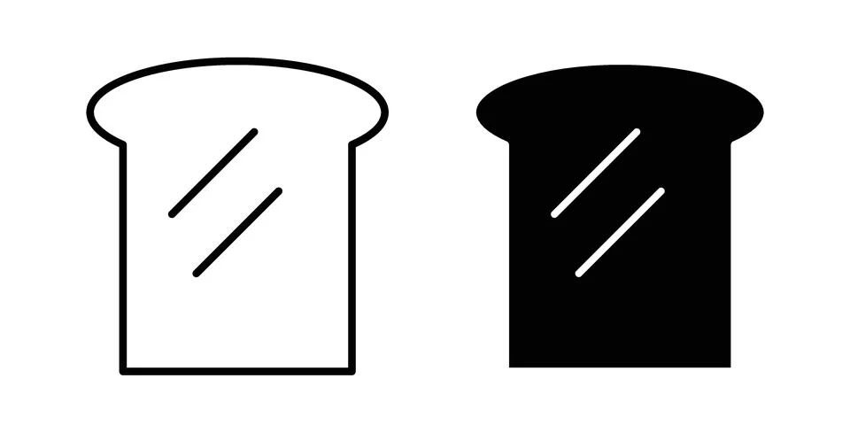 White bread icon. Line Drawings and Silhouettes icons Stock Illustration