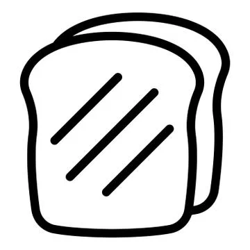 White bread icon, outline style Illustrazione stock
